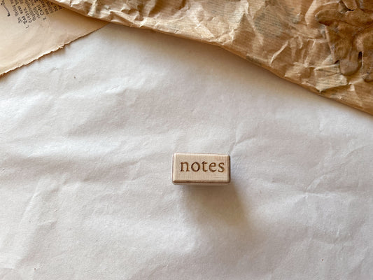 Holzstempel "notes"