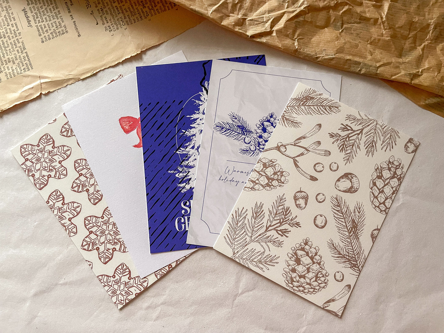 Postkarte, Set winterlich