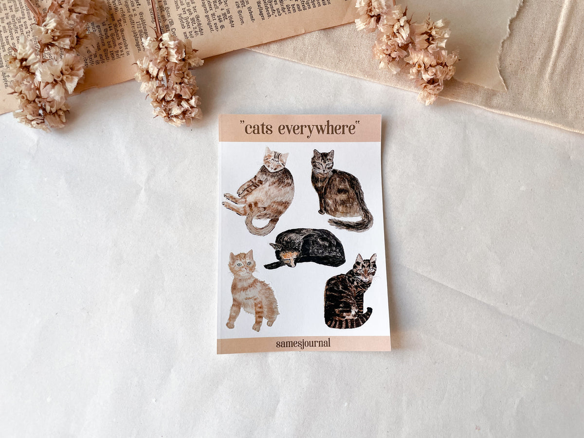 Katzen Stickersheet