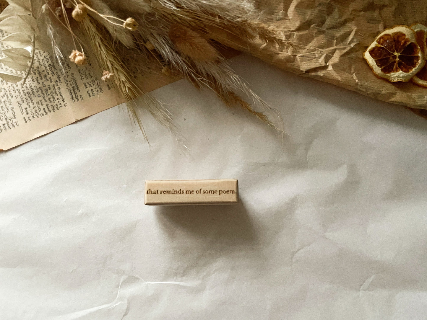 Holzstempel "that reminds me of some poem", Stempel, Laserstempel, samesjournal