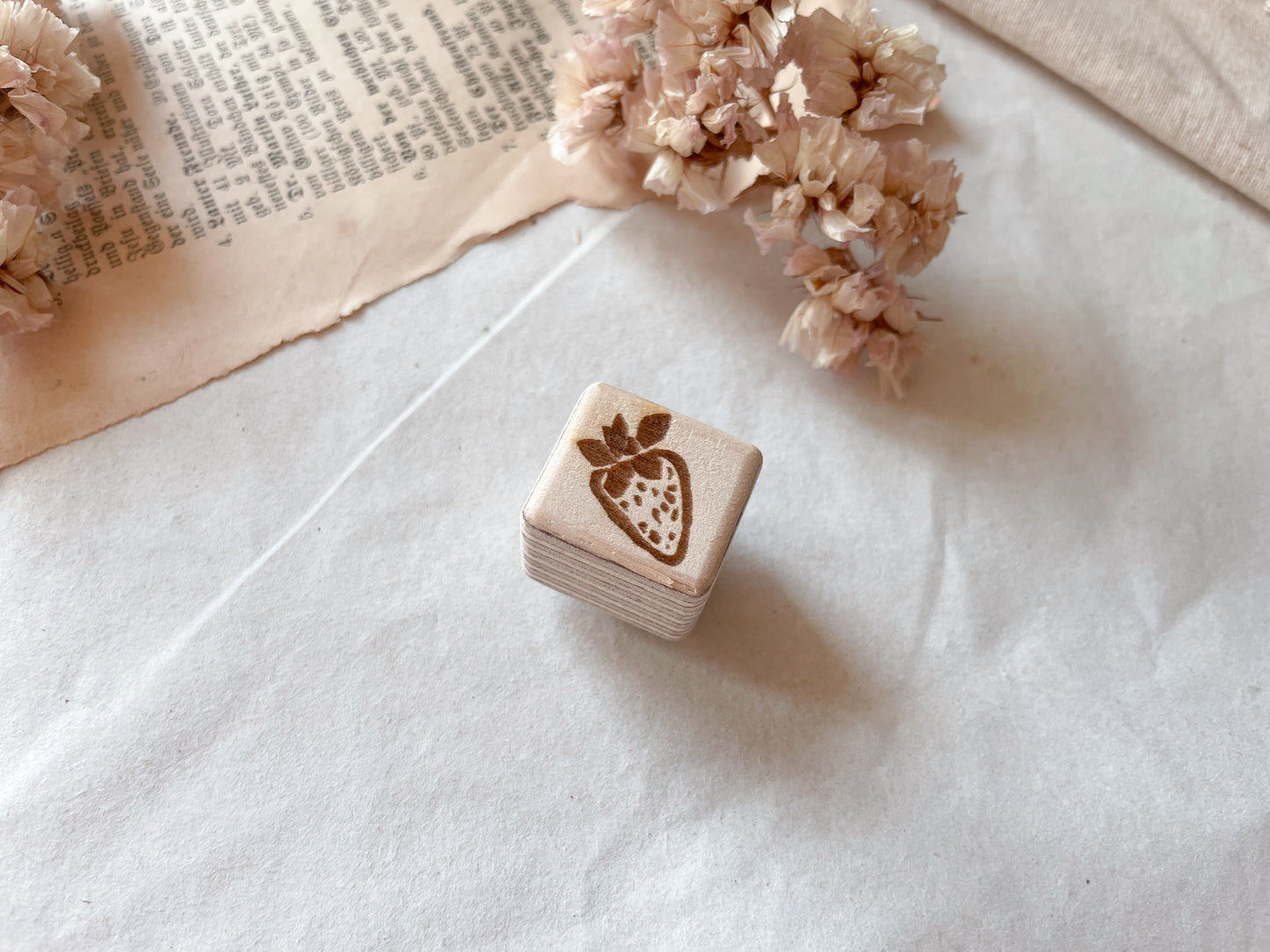Holzstempel Erdbeere Mini