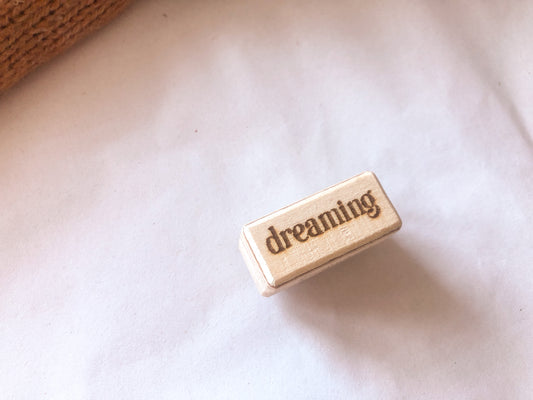 Holzstempel "dreaming", Herbst, Stempel, Laserstempel, samesjournal