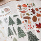 Print-on stickers, Christmas, rub-on, sticker sheet, stickers, winter - samesjournal