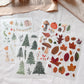 Print-on stickers, Christmas, rub-on, sticker sheet, stickers, winter - samesjournal