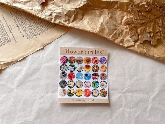 flower circles, Sticker, Aufkleber, Blumen, Kreise- samesjournal
