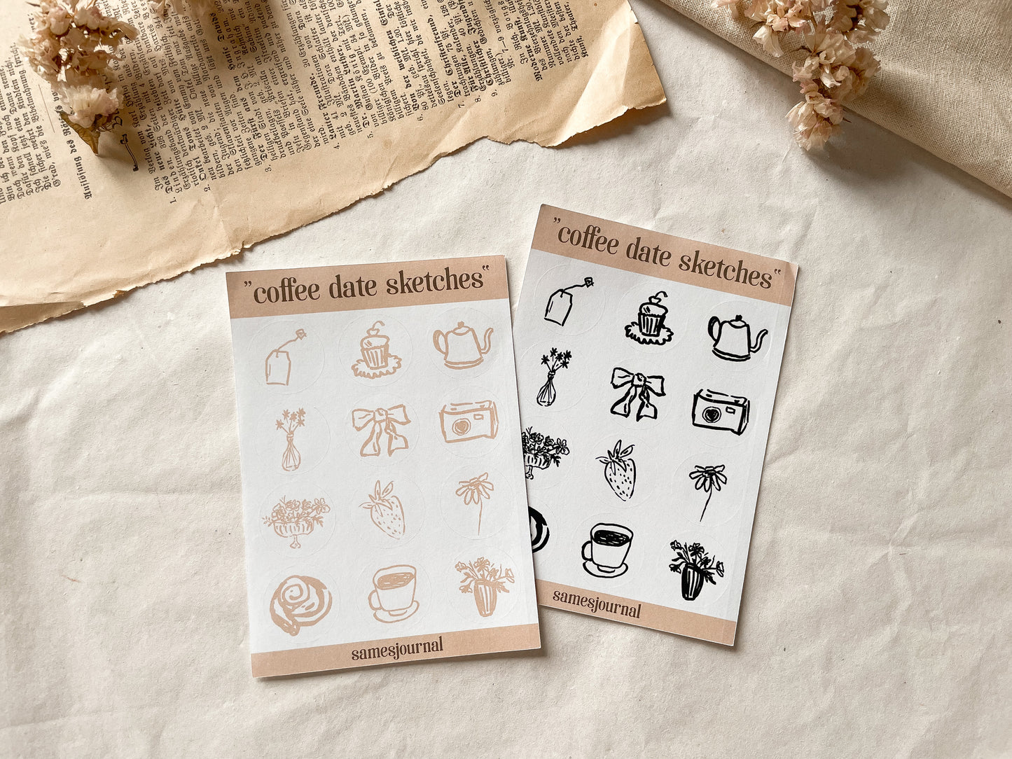 Coffee date sketches Stickersheet
