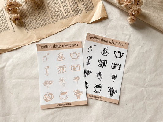 Coffee date sketches Stickersheet