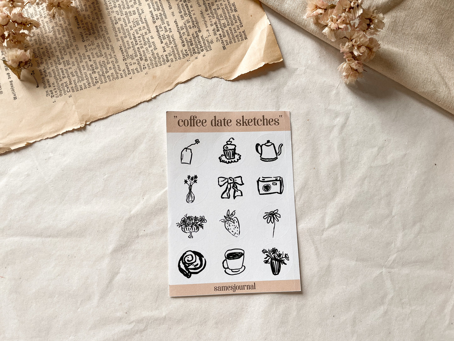 Coffee date sketches Stickersheet