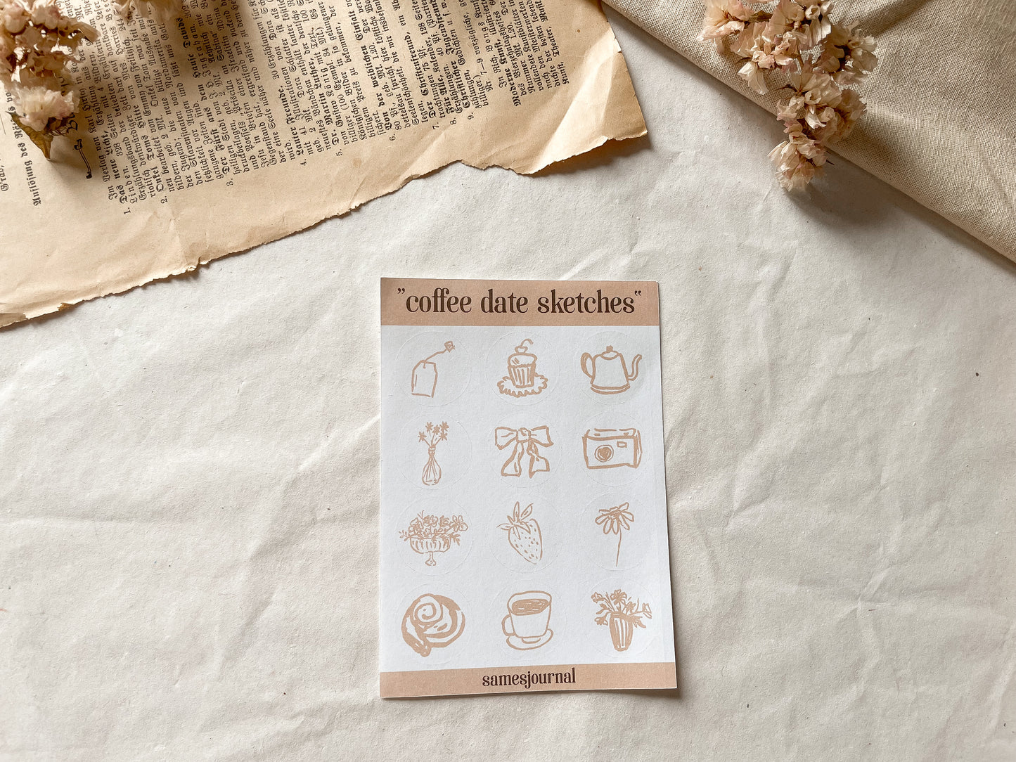 Coffee date sketches Stickersheet