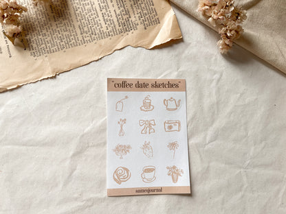Coffee date sketches Stickersheet