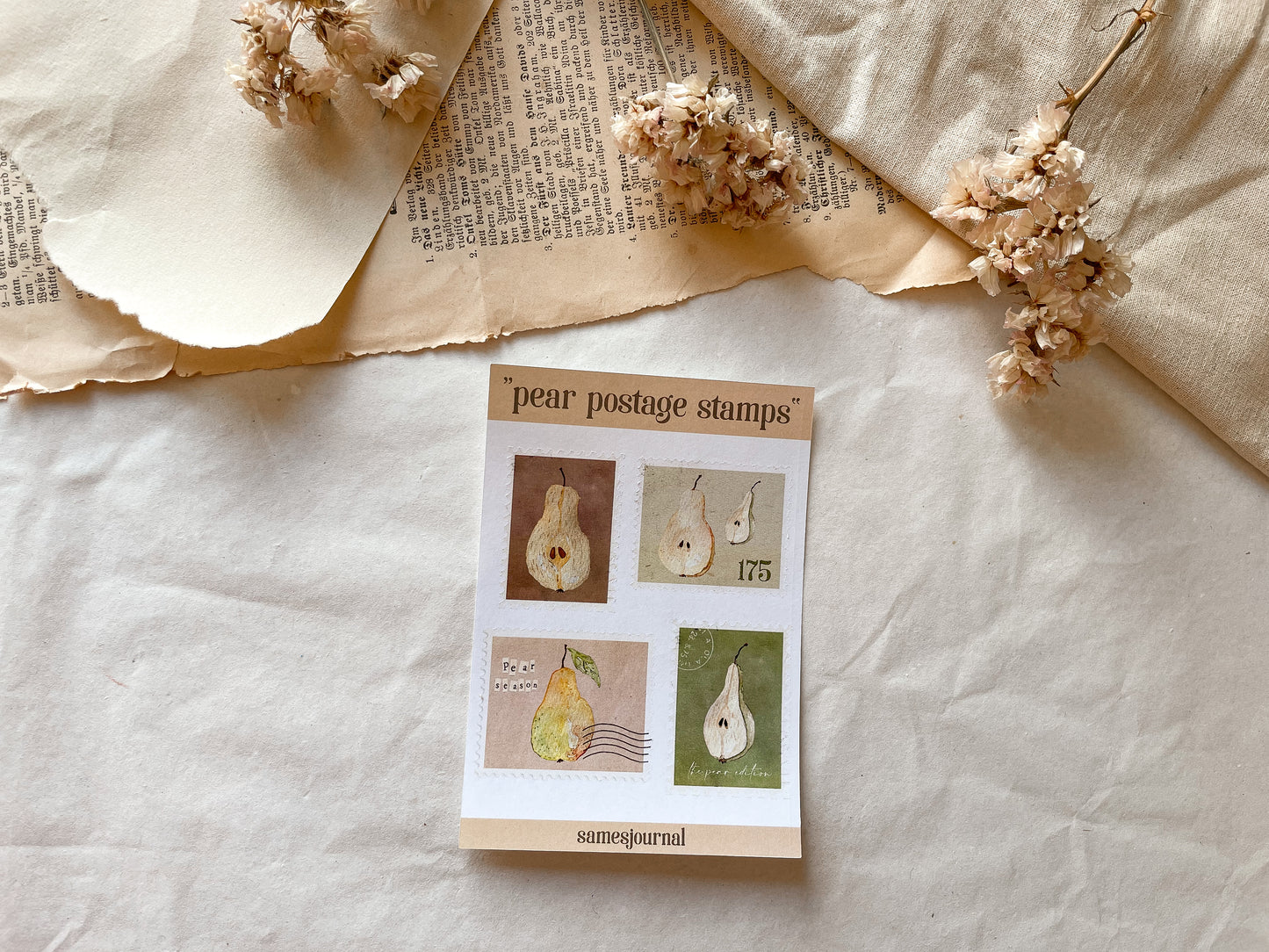 Birnen Briefmarken Stickersheet