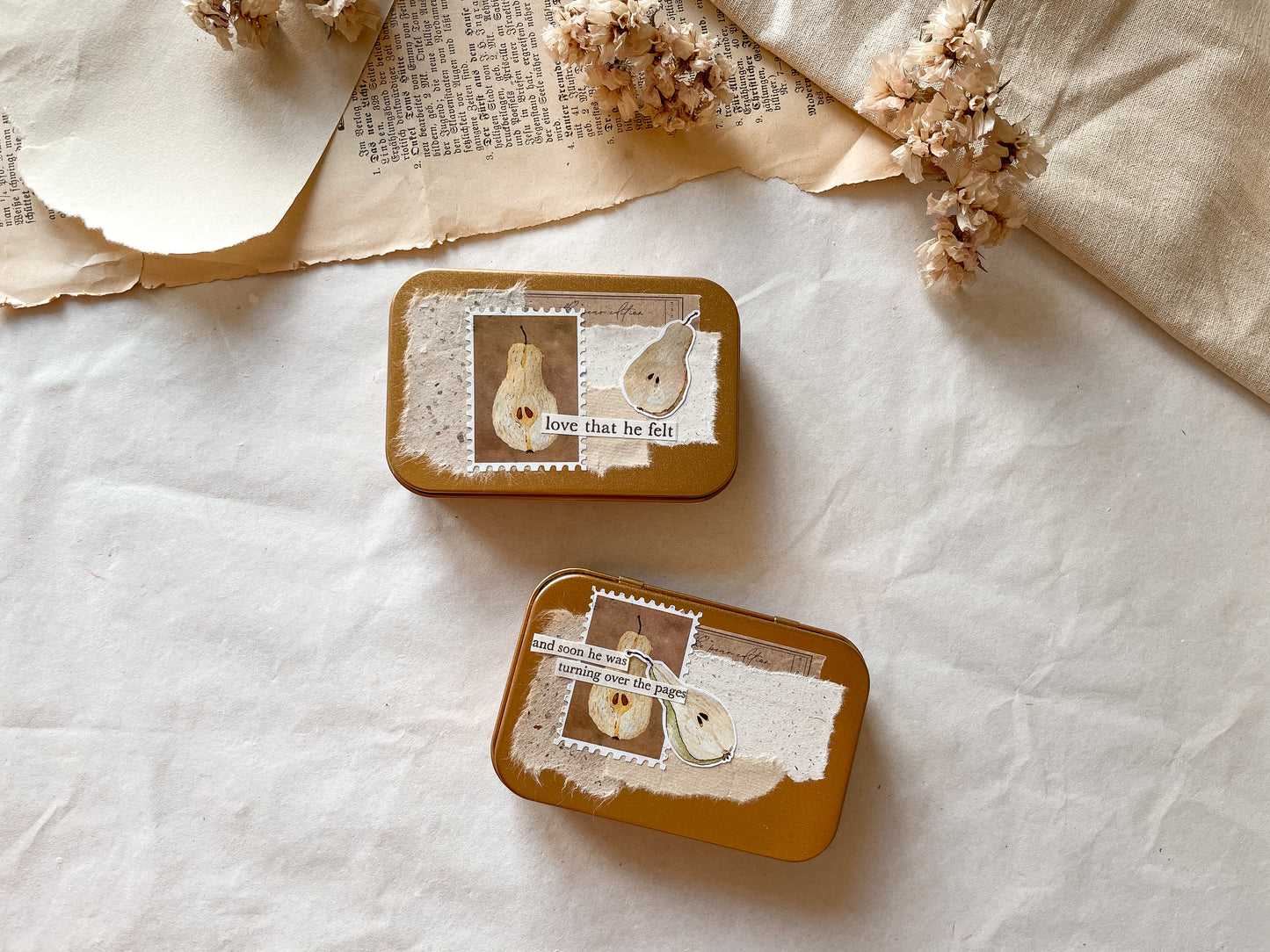 Birnen Sticker, Aufkleber, die-cut in dekorierter Box