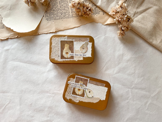 Birnen Sticker, Aufkleber, die-cut in dekorierter Box