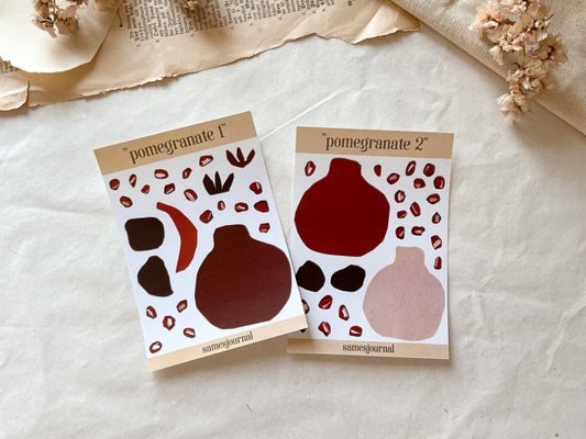 Granatapfel Sticker Set, Puzzle