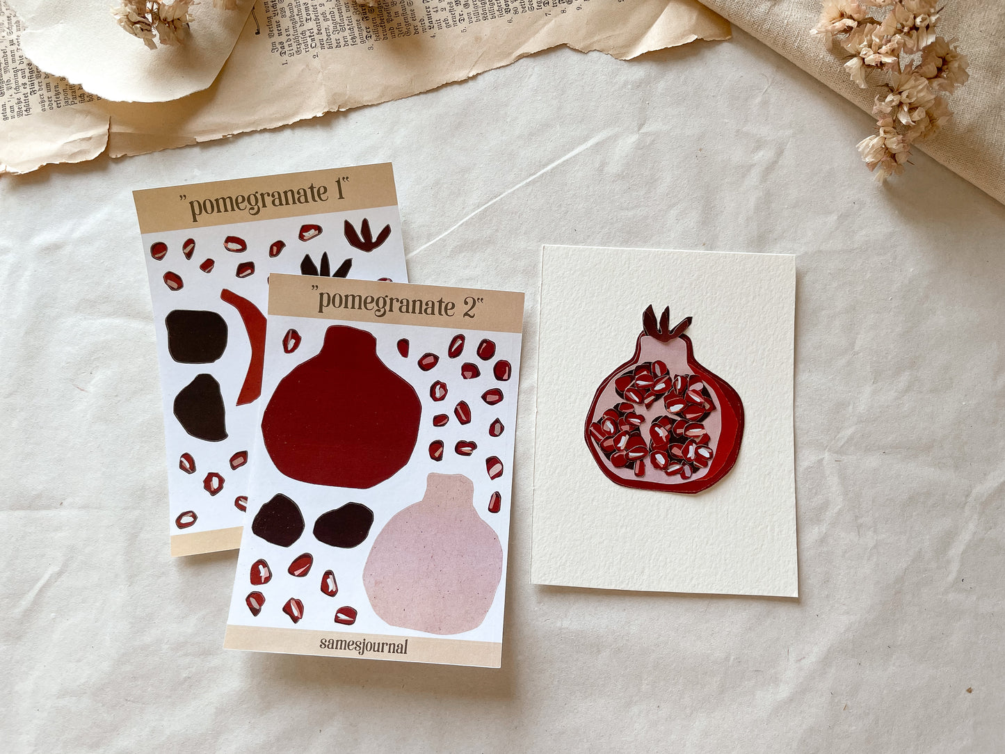 Granatapfel Sticker Set, Puzzle