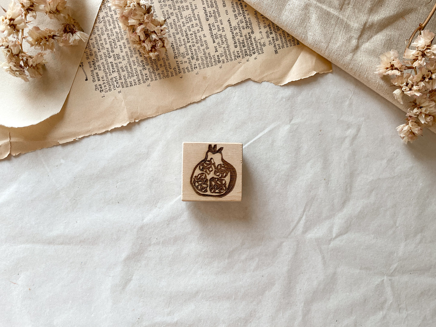 Holzstempel Granatapfel