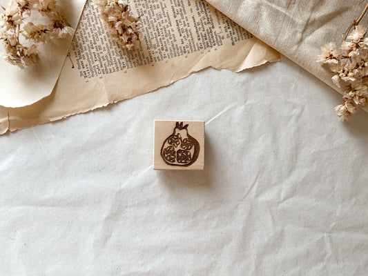 Holzstempel Granatapfel