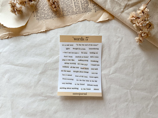 Words V, Stickersheet