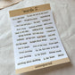 Words V, Stickersheet