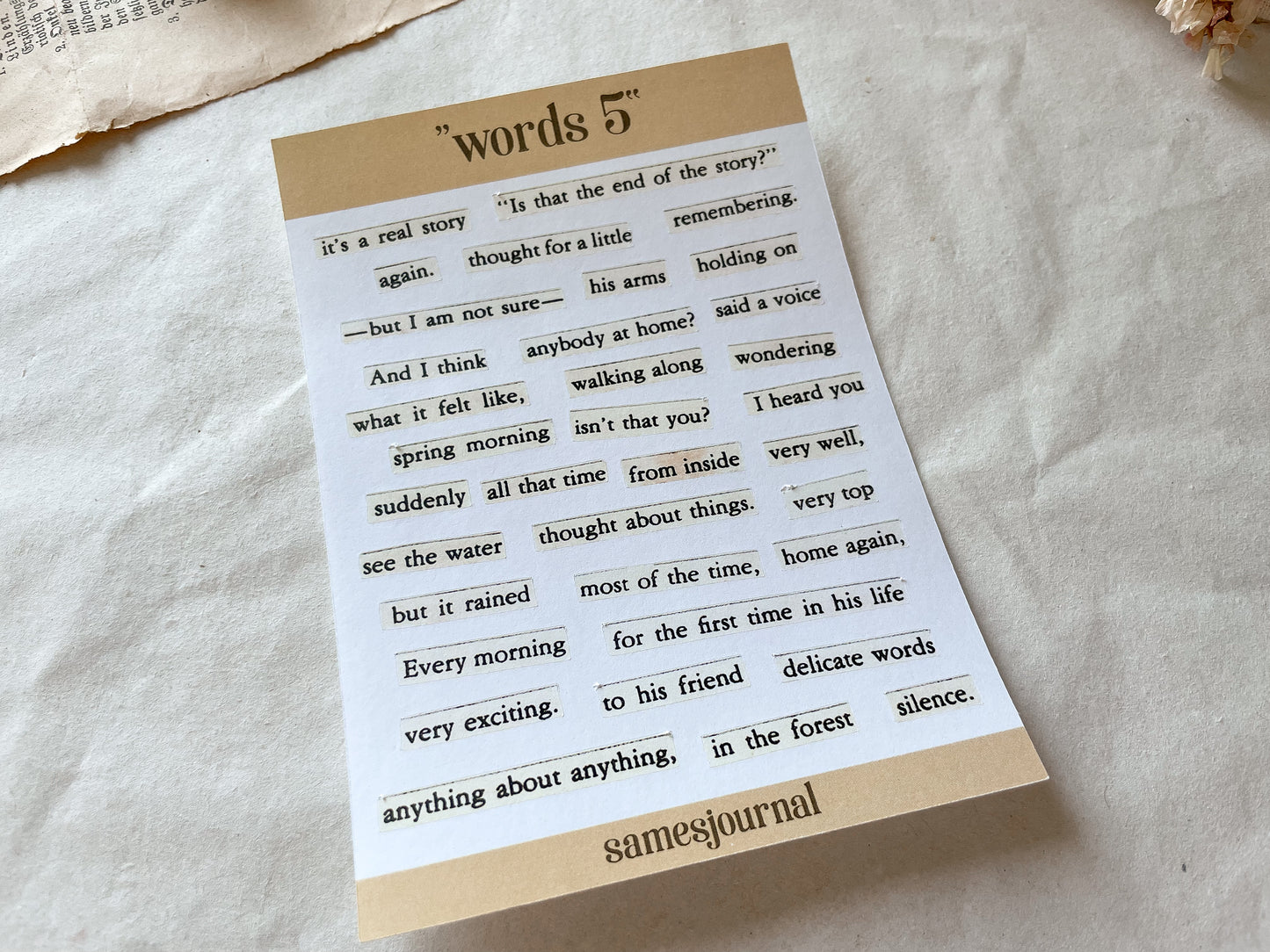 Words V, Stickersheet