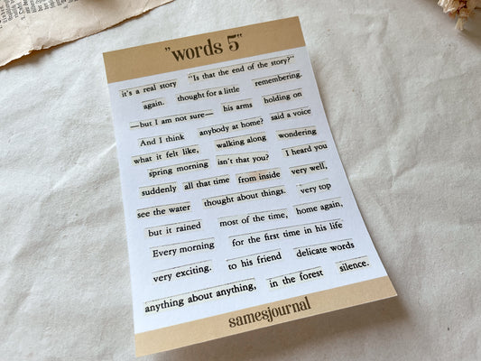 Words V, Stickersheet