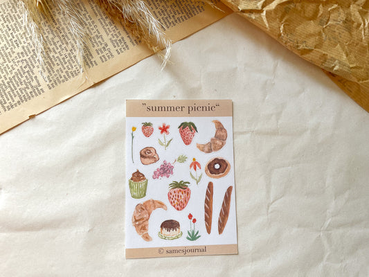 Summer Picnic Sticker, Aufkleber, Picknick