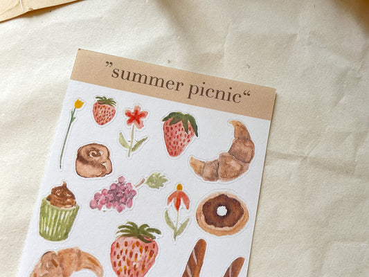 Summer Picnic Sticker, Aufkleber, Picknick