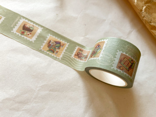 Washi Tape Picknick, Klebeband, grün, Briefmarken, Washis, Papier Washi, - samesjournal