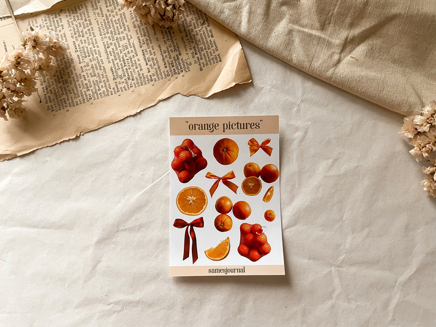Orangen Foto Stickersheet