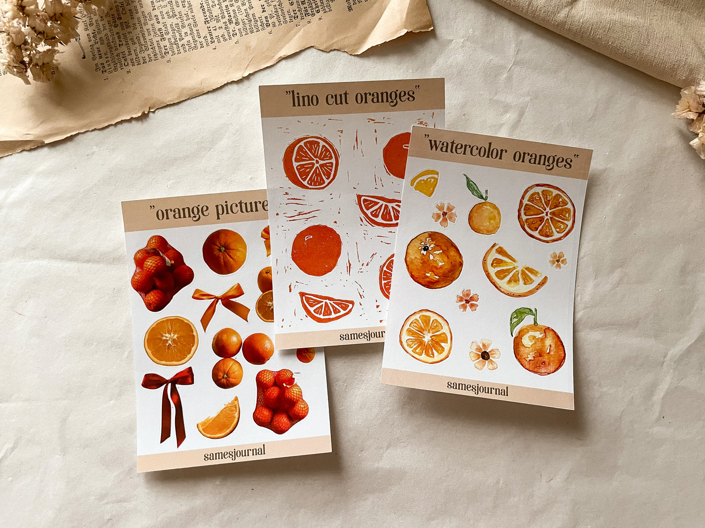 Orangen B-Ware Sticker Set