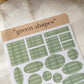 Stickersheet green shapes, kariert, Hintergund, simple, minimalistisch, Aufkleber, sommerlich -samesjournal