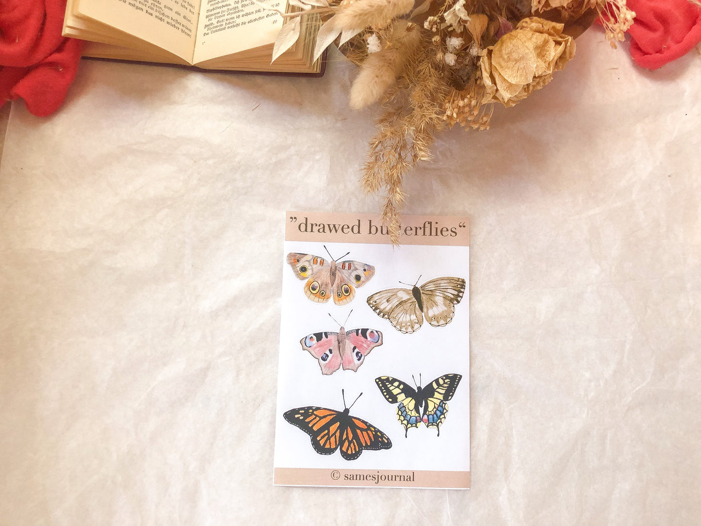 drawed butterflies Sticker, Aufkleber, Schmetterlinge  -samesjournal