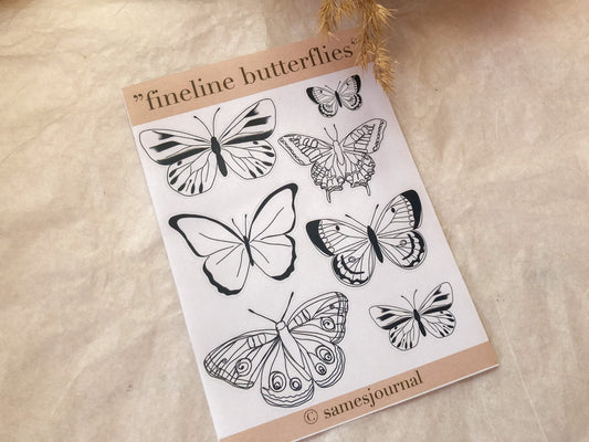 fineline Sticker, Aufkleber, Schmetterlinge  -samesjournal