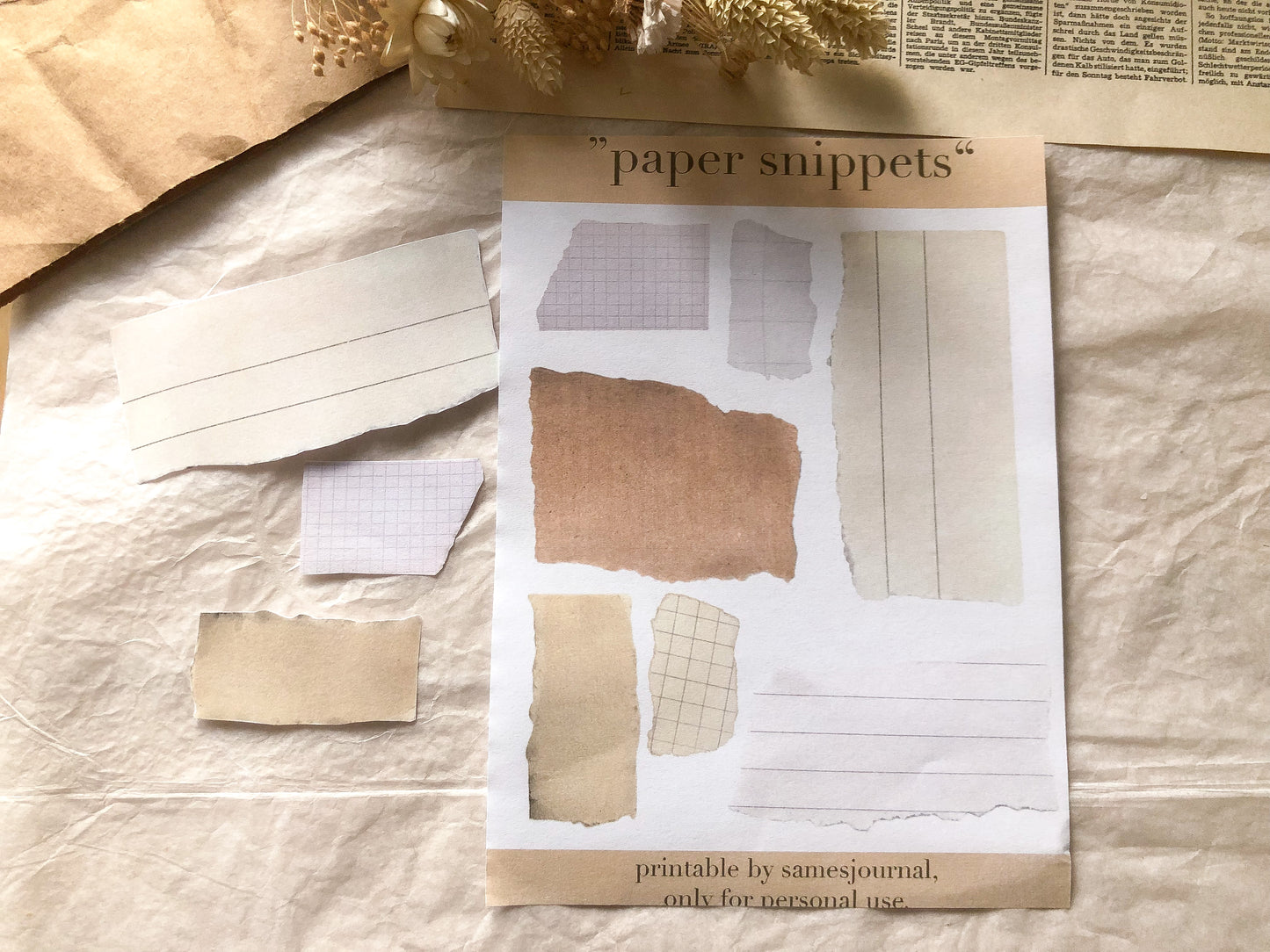 Printable "paper snippets"