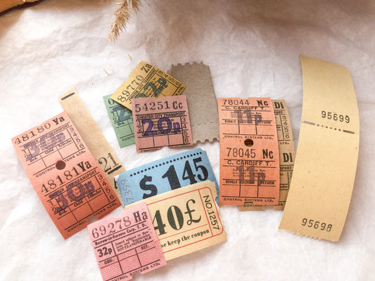 Vintage Ticket Set, Busticket, Eintrittskarten - samesjournal