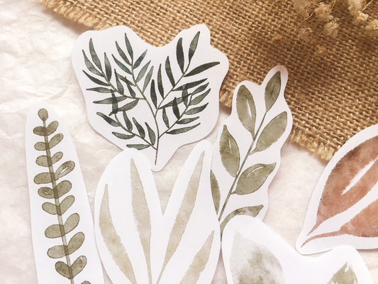 Plants die cut sticker, Pflanzensticker, Aquarellsticker, Aufkleber - samesjournal