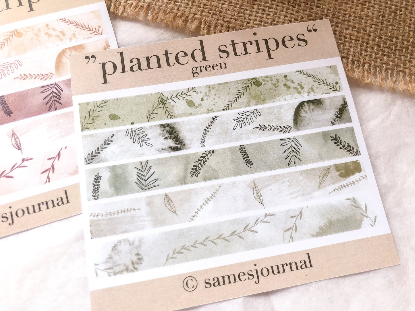 Planted stripes - Washi Samples Sticker, Aufkleber Klebeband, Washi Tape - samesjournal