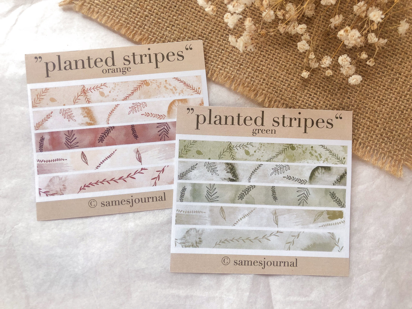 Planted stripes - Washi Samples Sticker, Aufkleber Klebeband, Washi Tape - samesjournal