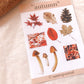 Herbst Sticker, Aufkleber, Herbst, Pilze, Blätter, Wald  -samesjournal