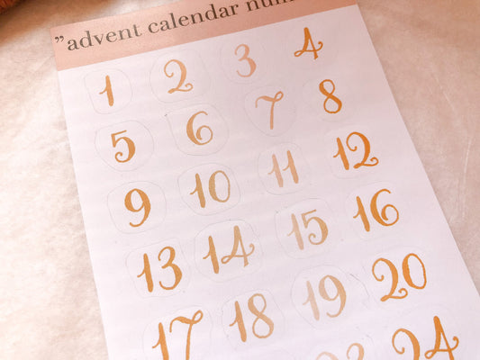 I Adventskalender Nummern, Zahlen, Stickersheet, Aufkleber, Sticker - samesjournal