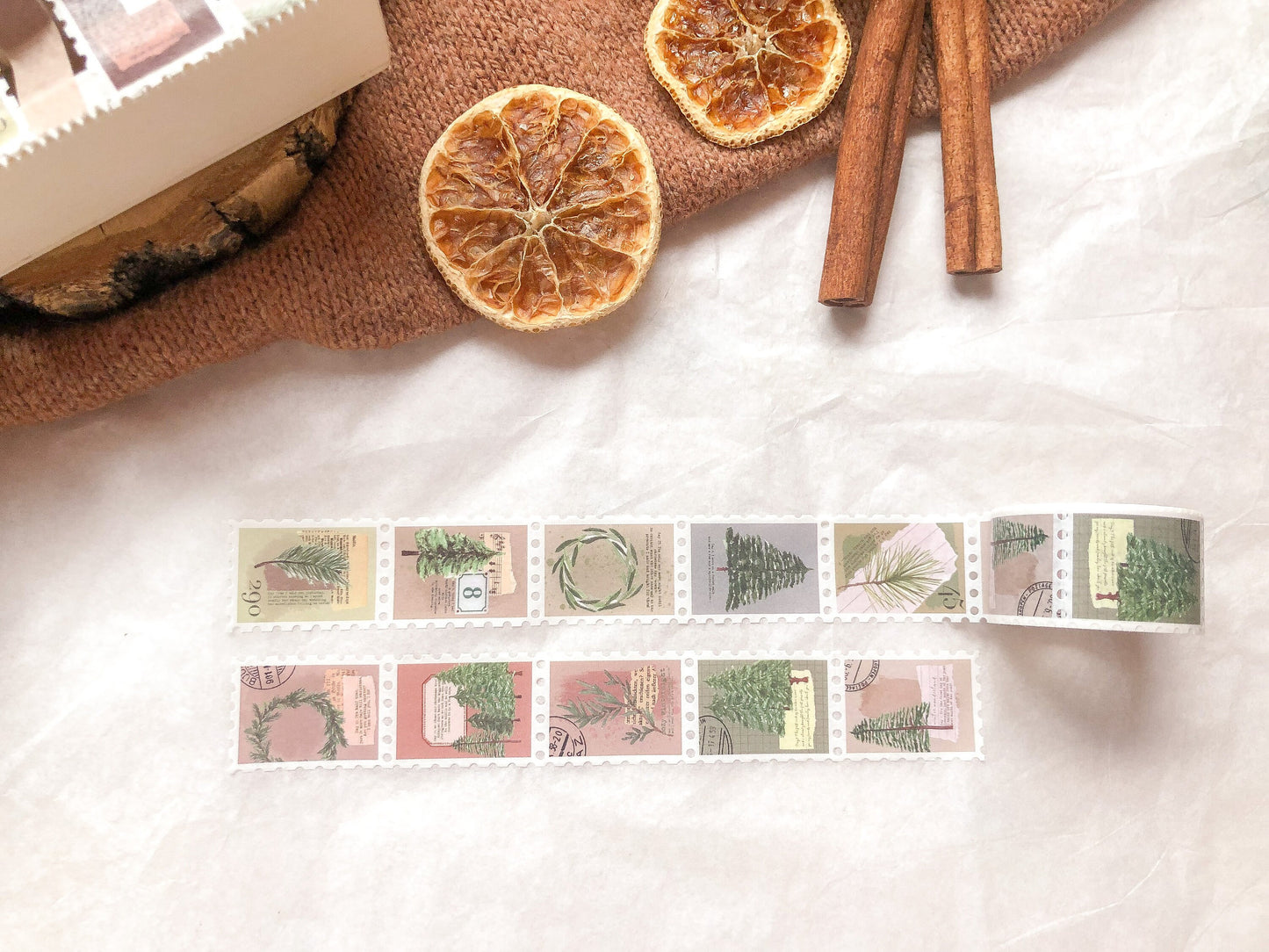 Tannenbäume Stamp Washi Tape, Klebeband, Washis, Briefmarken Tanne, Weihnachten, X-Mas - samesjournal