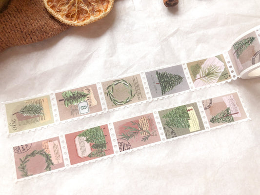 Tannenbäume Stamp Washi Tape, Klebeband, Washis, Briefmarken Tanne, Weihnachten, X-Mas - samesjournal