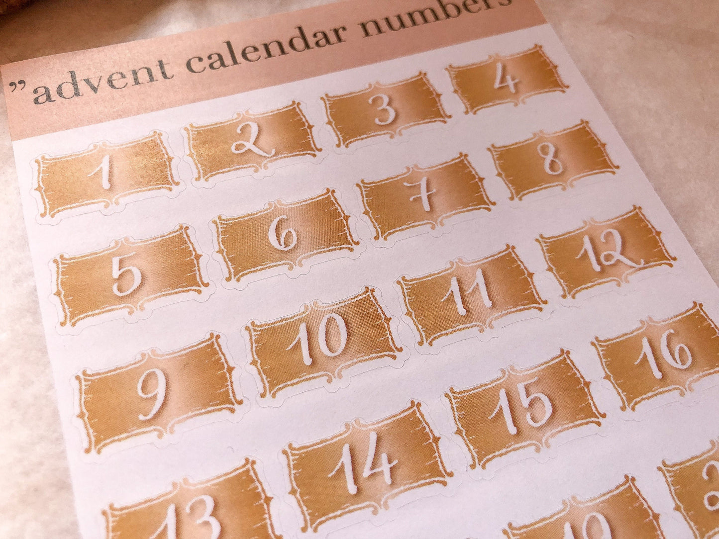 III Adventskalender Nummern, Zahlen, Stickersheet, Aufkleber, Sticker - samesjournal