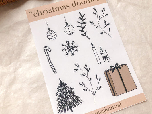 Weihnachtliche Zeichnungen Sticker, Aufkleber, Tannenbaum, Weihnachten, Winter  -samesjournal