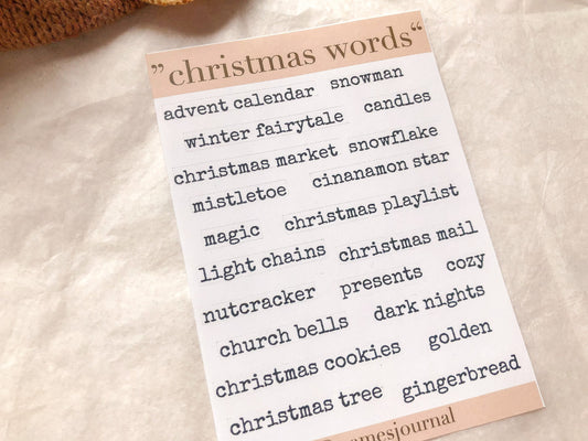 Wörter Sticker, Weihnachten, Aufkleber, Tannenbaum, Weihnachten, Winter  -samesjournal