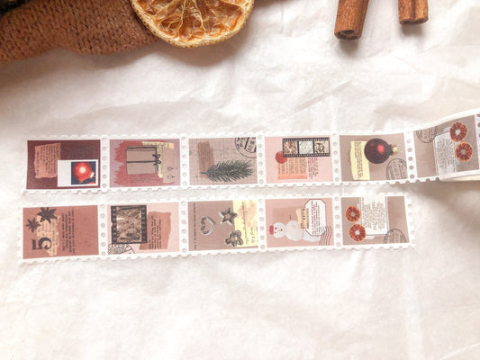 Weihnachts Stamp Washi Tape, Klebeband, Washis, Briefmarken Tanne, Weihnachten, X-Mas - samesjournal