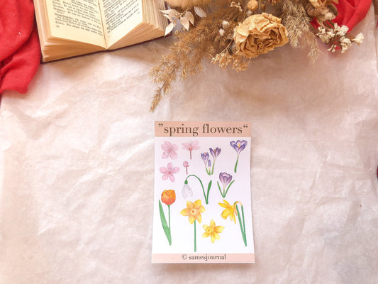Frühlingsblume, Blüten, Frühling, Stickersheet, Sticker, Aufkleber, Narzisse, Tulpe - samesjournal