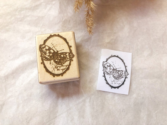 Holzstempel Schmetterling, Rahmen, Stempel, Laserstempel, samesjournal