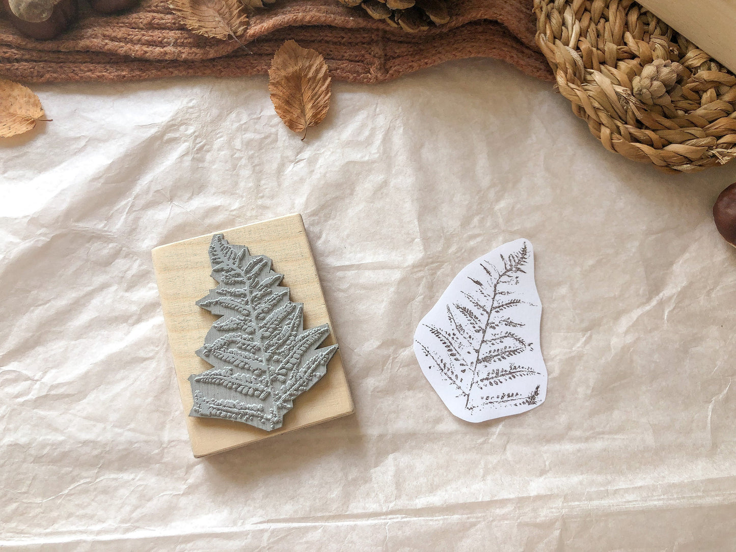 Holzstempel Farn, Herbst, Stempel, Laserstempel, samesjournal