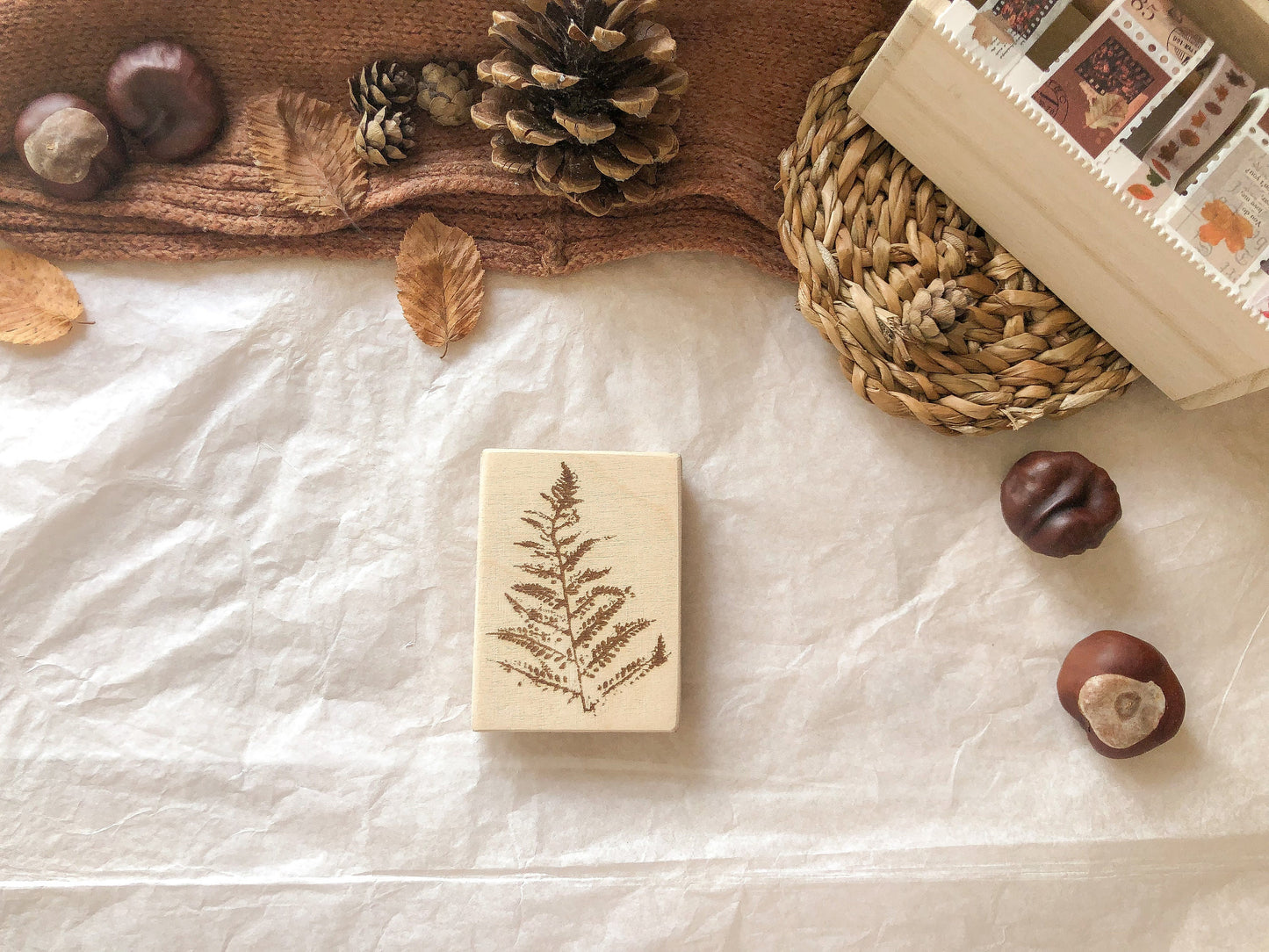 Holzstempel Farn, Herbst, Stempel, Laserstempel, samesjournal